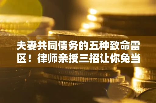 济南夫妻共同债务的五种致命雷区！律师亲授三招让你免当替罪羊